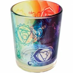 Kheops International Candles & Accessories Chakras Printed Glass Votive Candle Holder