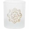 Kheops International OM Flower Etched Glass Votive Candle Holder