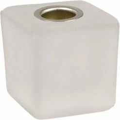 Kheops International Frosted Glass Mini Candle Holder Cube