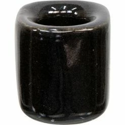 Kheops International Black Ceramic Mini Candle Holder