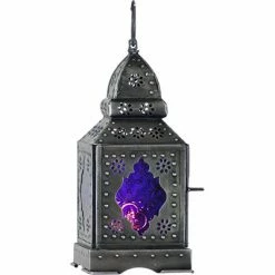 Kheops International Glass & Metal Lantern ~ Purple ~ Candle Holder