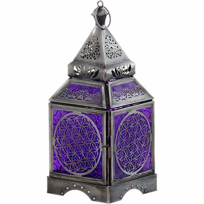 Budget ๐ Kheops International Flower Of Life Glass & Metal Lantern ~ Purple ~ Candle Holder Candles & Accessories ๐ 3 Kheops International Flower Of Life Glass & Metal Lantern ~ Purple ~ Candle Holder Candles & Accessories