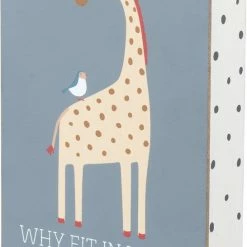 Primitives By Kathy Sale! Why Fit In When You Were Born To Stand Out Giraffe Colorful Block Sign