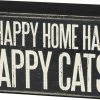 Primitives By Kathy A Happy Home Has Happy Cats Box Sign