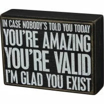 Primitives By Kathy In Case Nobody's Told You Today - You're Amazing - You're Vaild - I'm Glad You Exist Box Sign Box Signs