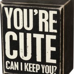 Primitives By Kathy You're Cute - Can I Keep You? Box Sign