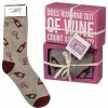Primitives By Kathy Does Running Out Of Wine Count As Cardio? Socks & Box Sign Gift Set