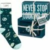 Primitives By Kathy Socks! Socks! Socks! Never Stop Looking Up Socks & Box Sign Gift Set