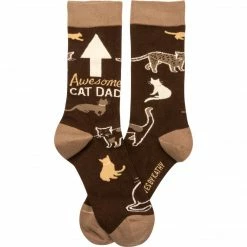 Primitives By Kathy Awesome Cat Dad Socks