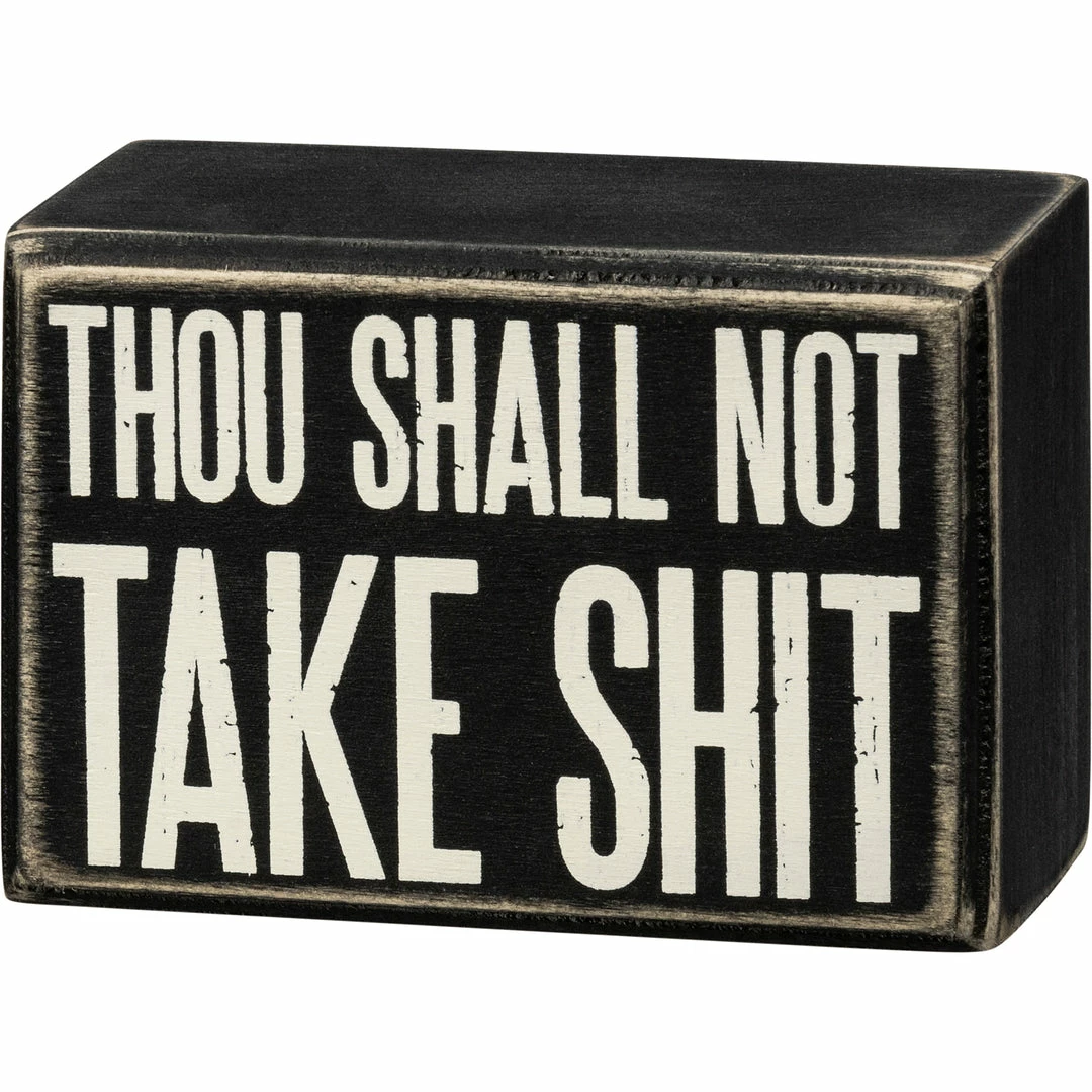 Deals 🔥 Primitives By Kathy Box Signs Thou Shall Not Take Shit Box Sign 🔥 3 Primitives By Kathy Box Signs Thou Shall Not Take Shit Box Sign