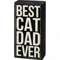 Primitives By Kathy Box Signs Best Cat Dad Ever Box Sign