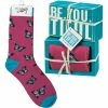 Primitives By Kathy Socks! Socks! Socks! Be You Tiful Socks & Box Sign Gift Set
