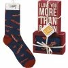 Primitives By Kathy Socks! Socks! Socks! I Love You More Than Bacon Socks & Box Sign Gift Set