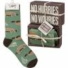 Primitives By Kathy No Hurries No Worries Socks & Box Sign Gift Set Socks! Socks! Socks!