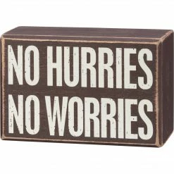 Primitives By Kathy No Hurries No Worries Socks & Box Sign Gift Set Socks! Socks! Socks!