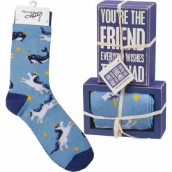 Primitives By Kathy You're The Friend Socks & Box Sign Gift Set