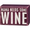 New ⌛ Primitives By Kathy Mama Needs Some Wine 🧦 Socks & Box Sign Gift Set ✨ 1 Primitives By Kathy Mama Needs Some Wine Socks & Box Sign Gift Set
