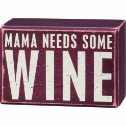 Primitives By Kathy Mama Needs Some Wine Socks & Box Sign Gift Set