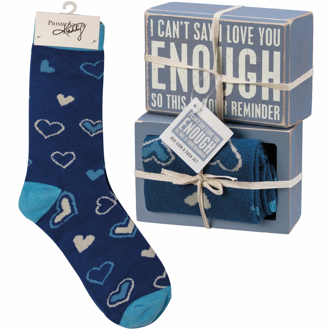 Best deal 🌟 Primitives By Kathy 🧦 Socks! 🧦 Socks! 🧦 Socks! Can't Say I Love You Enough 🧦 Socks & Box Sign Gift Set ⭐ 3 Primitives By Kathy Socks! Socks! Socks! Can't Say I Love You Enough Socks & Box Sign Gift Set
