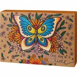 Primitives By Kathy One Day At A Time - Butterfly - Box Sign