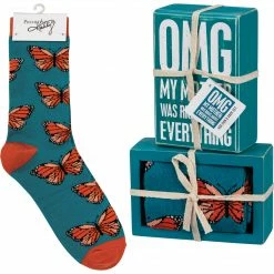 Primitives By Kathy OMG My Mother Was Right Socks & Box Sign Gift Set Socks! Socks! Socks!
