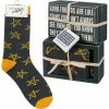 Primitives By Kathy Good Friends Are Like Stars You Don't Always See Them But You Know They're Always There Socks & Box Sign Gift Set