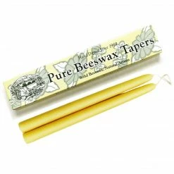 Mole Hollow Candles 10" Beeswax Taper Candles, Single-Pair Gift Box