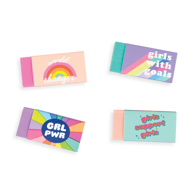 Hot Sale ⌛ Ooly GRL PWR Girl Power Pencil Erasers Set Kids Crafts & Activities 🎉 4 Ooly GRL PWR Girl Power Pencil Erasers Set Kids Crafts & Activities