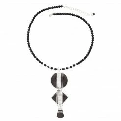 Ten Thousand Villages Desert Beauty Ebony & Onyx Silver Necklace Handcrafted In Niger