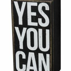Primitives By Kathy Box Signs Yes You Can Wooden Box Sign