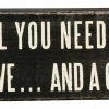 Promo 🎁 Primitives By Kathy All You Need Is Love... And A Cat Box Sign 🎁 2 Primitives By Kathy All You Need Is Love... And A Cat Box Sign