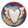 Raku Potteryworks Winged Heart Medallion Magnet From Raku Pottery