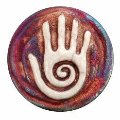 Raku Potteryworks New Arrivals! Healing Hand Medallion Magnet From Raku Pottery