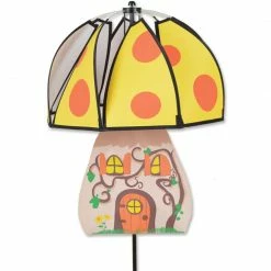 Premier Kites Sunshine Fairy House Garden Mushroom Wind Spinner