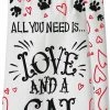 Primitives By Kathy Sale! All You Need Is... Love And A Cat Dish Towel