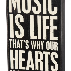 Primitives By Kathy Music Is Life - That's Why Our Hearts Have Beats Box Sign
