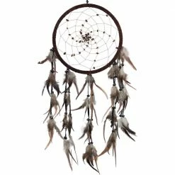 Kheops International Tiger Eye Beads Spiral Web Brown Dreamcatcher