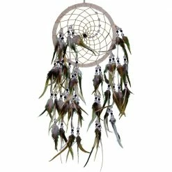 Kheops International Wood Whisper Silver & Black Beads Natural Dreamcatcher