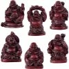 Kheops International 1" Redstone Buddha Figurines (Safe Travels, Prosperity, Love, Spiritual Journey, Happy Home, And Long Life) Sale!