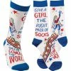 Brand new 🎁 Primitives By Kathy Give A Girl The Right Pair Of 🧦 Socks She Can Conquer The World 🧦 Socks 👍 2 Primitives By Kathy Give A Girl The Right Pair Of Socks She Can Conquer The World Socks