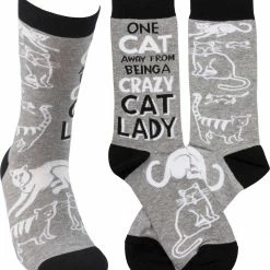 Primitives By Kathy One Cat Away From Being A Crazy Cat Lady Socks