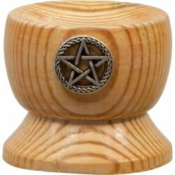 Kheops International Wood Sphere Stand With Pentacle Cauldron