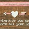Primitives By Kathy Sale! Go With All Your Heart - Stitched Block Magnet