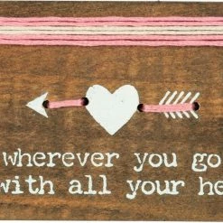 Primitives By Kathy Sale! Go With All Your Heart - Stitched Block Magnet