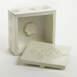 Ten Thousand Villages Global Fair Trade Gifts Flower Carving Kisii Stone Box Handcrafted In Kenya