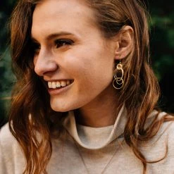 Ten Thousand Villages Global Fair Trade Gifts Linked Hoops Earrings Handcrafted In Cambodia