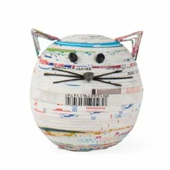 Ten Thousand Villages Global Fair Trade Gifts Recycled Coiled Paper Cat Box Handcrafted In Vietnam