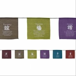 Kheops International Cotton Flag On String Six Wishes Meditation & Prayer Gifts