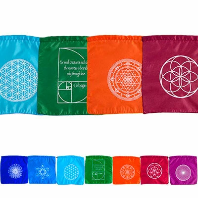 Brand new ๐ฅ Kheops International Tibetan Prayer Flags ~ Symbols Meditation & Prayer Gifts โ 3 Kheops International Tibetan Prayer Flags ~ Symbols Meditation & Prayer Gifts
