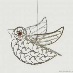 Ten Thousand Villages Global Fair Trade Gifts Filigree Flight Bird Ornament Handcrafted In Nepal